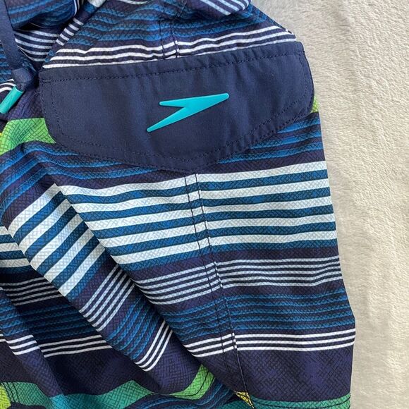 Speedo Swim Trunks Mens XL Striped Lining Drawstring ActiveFlex UV 50 9" Inseam - Picture 4 of 9